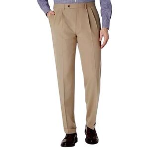 Lauren Ralph Lauren Mens Pants Size 33 x 32 Tan Ultra Flex Classic Fit Trouser